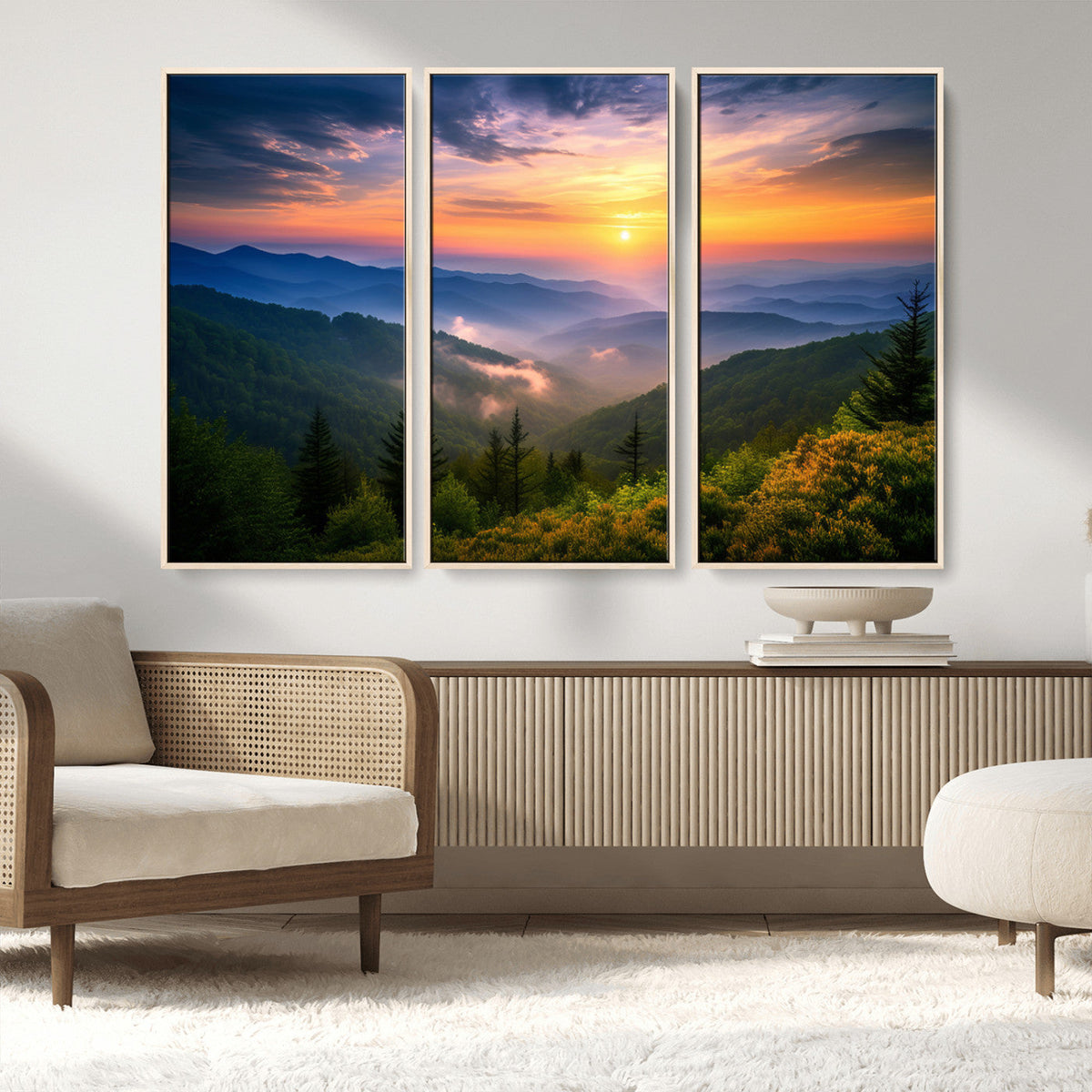 Majestic Mountain Sunrise Print | Landscape Wall Art |