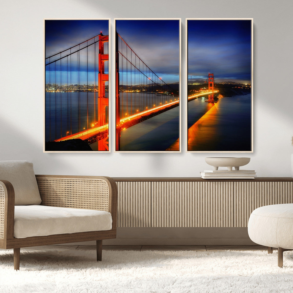 Large Wall Art San Francisco Canvas Print - Wonderful Golden