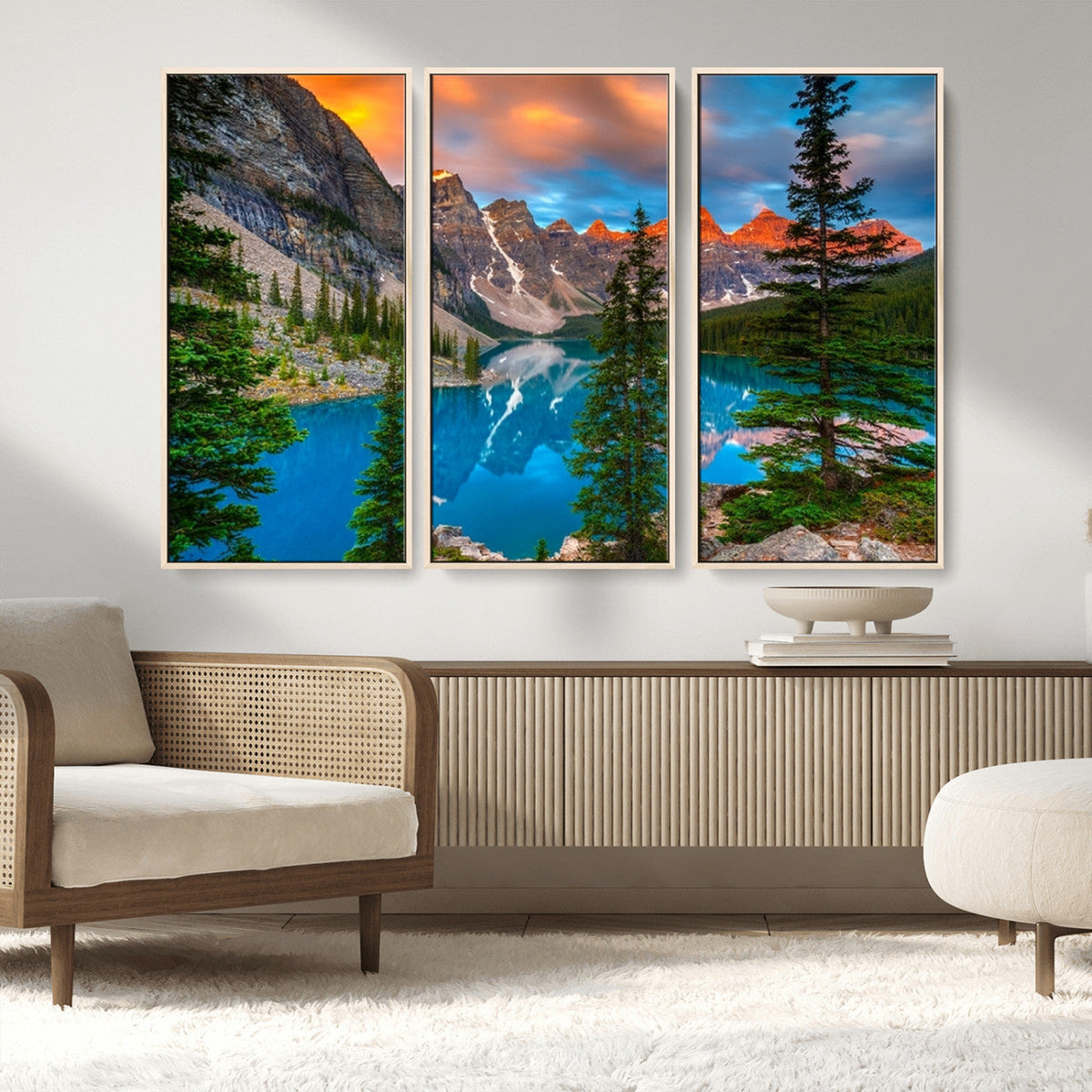 Canadian Rockies Moraine Lake Wall Art Canvas Print, Pine