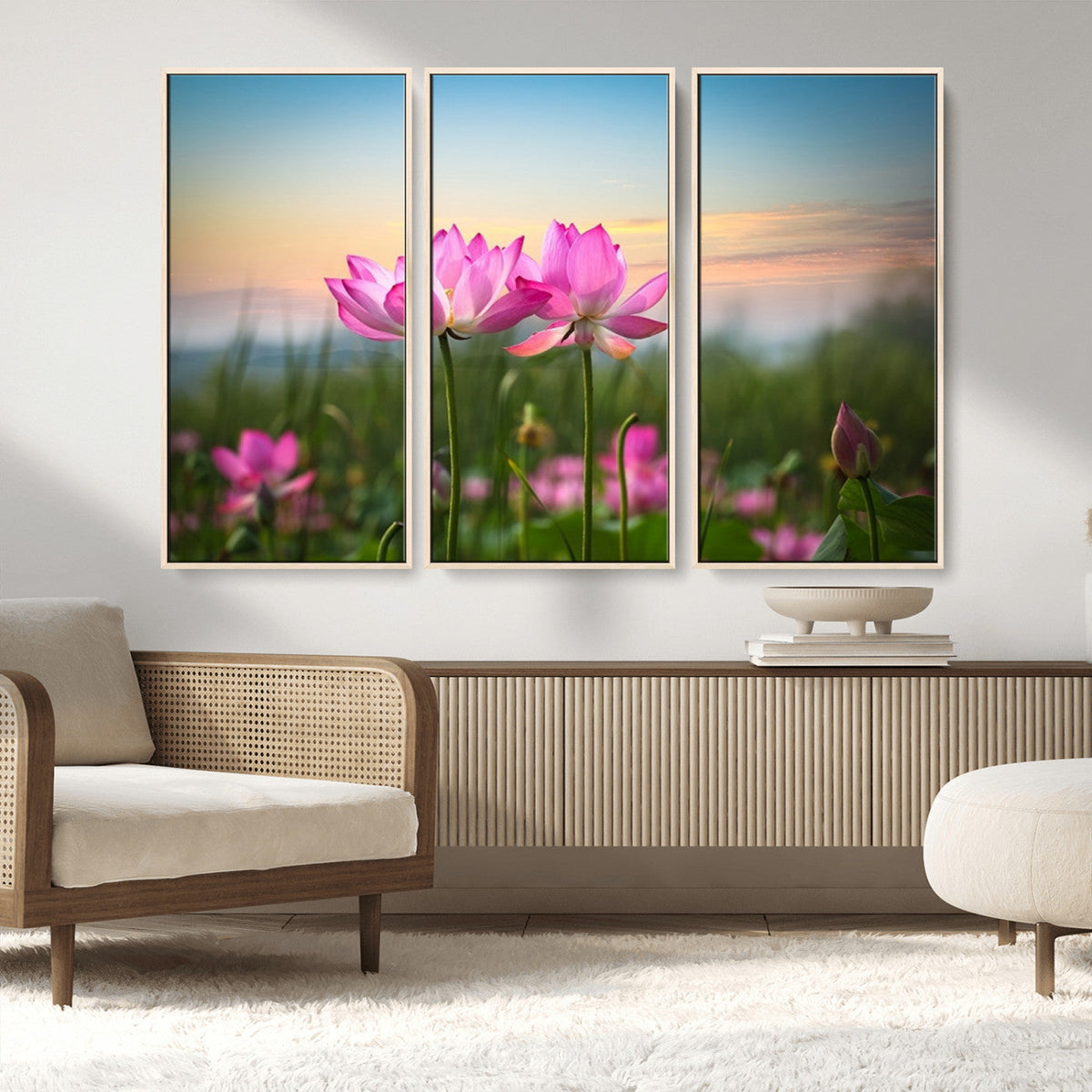 Pink Flower on the Mountain Canvas Print, Framed Pink Flower
