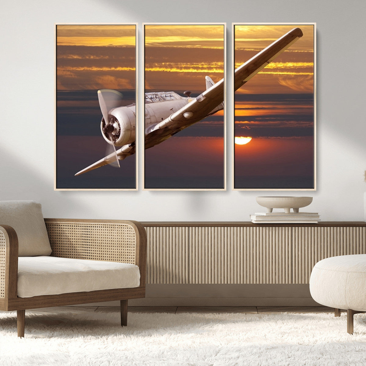 Old War Plane Wall Art Canvas Print