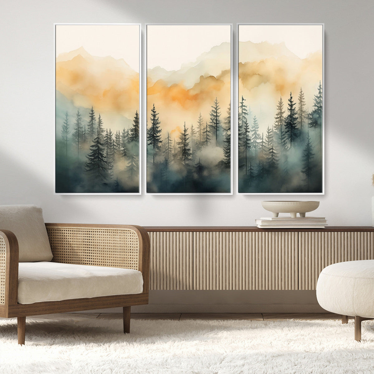 Abstract Forest Print - Mountain Wall Art | Autumn Landscape