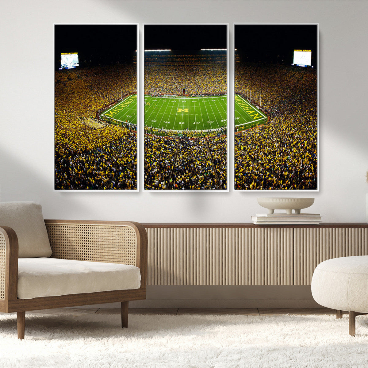 Stadium in Michigan Wall Art Canvas Print, Framed American