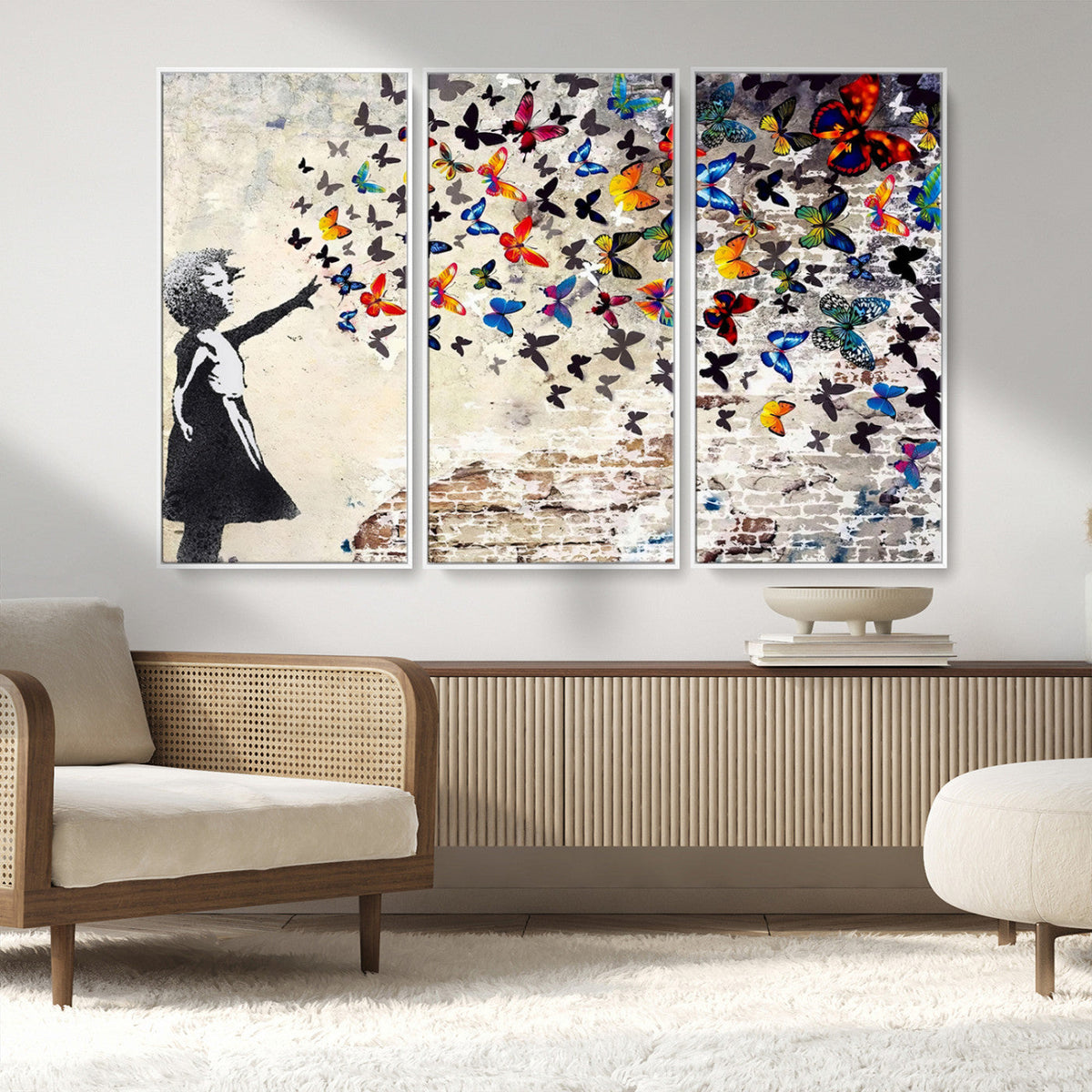 Banksy Graffiti Wall Art Canvas Print: Girl Releasing