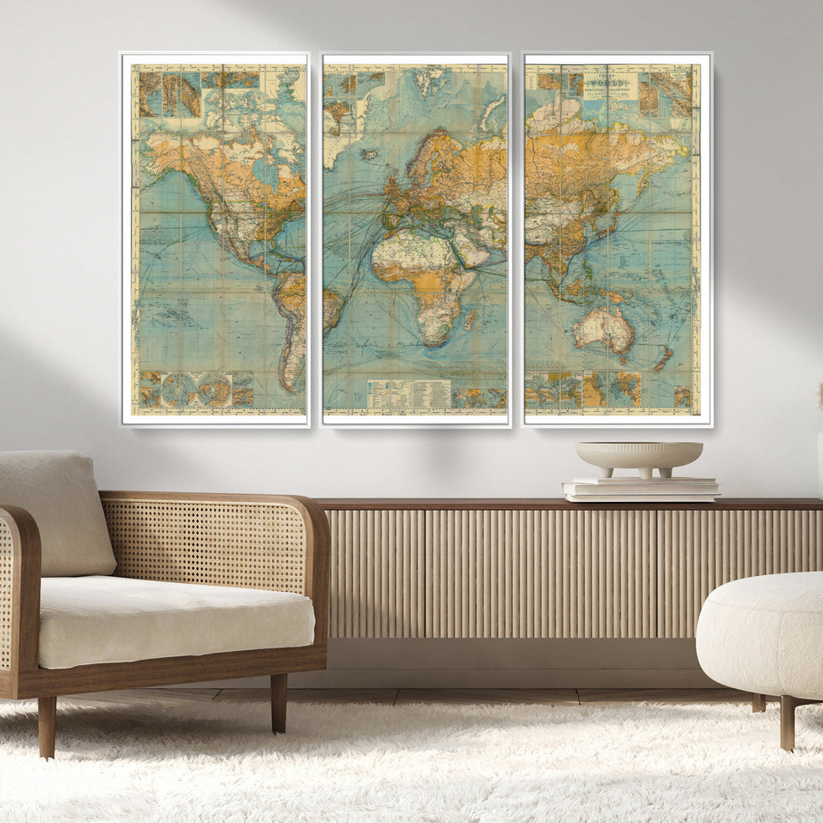Push Pin World Map Canvas Print – Travel Tracker Wall Art