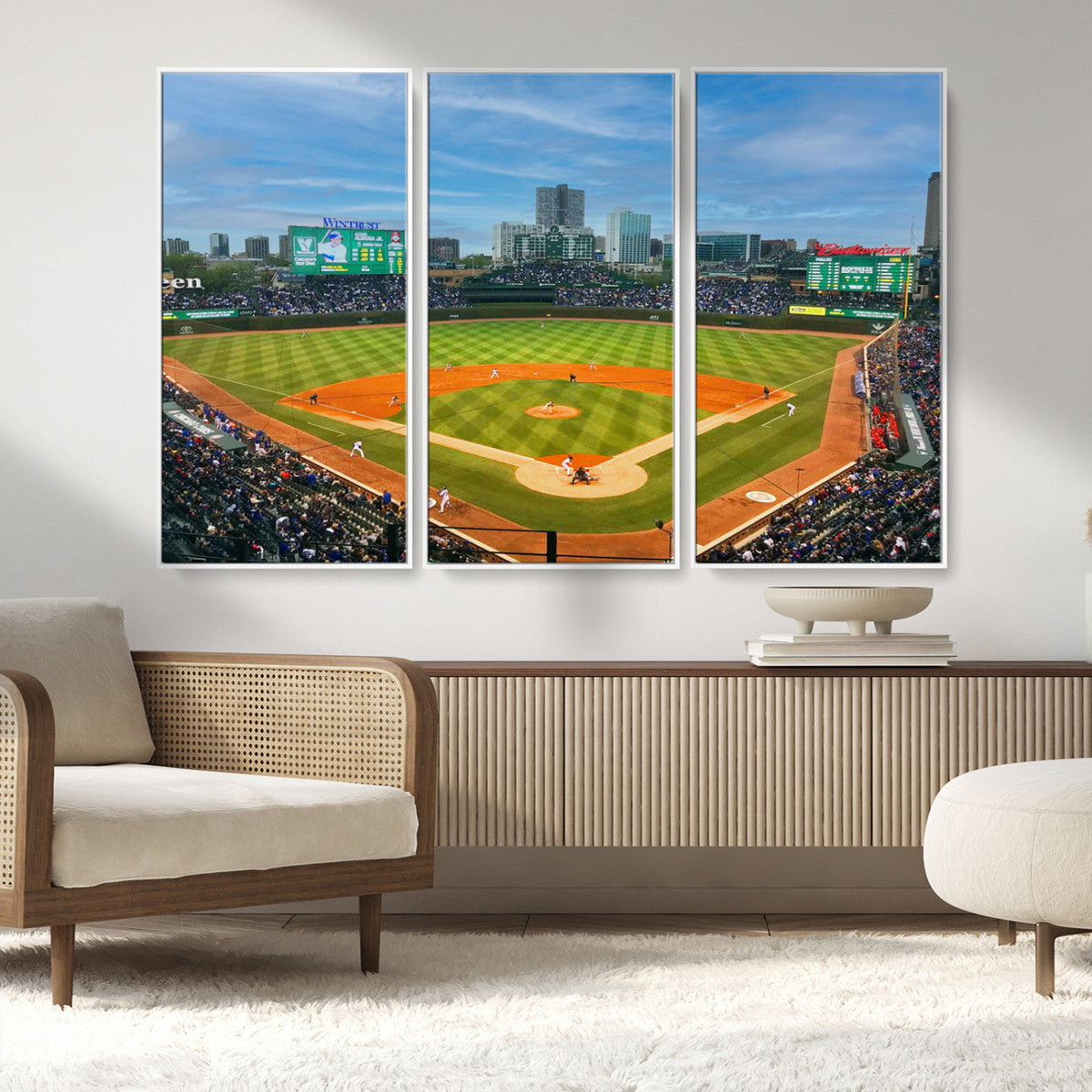 Wrigley Field Chicago Cubs Panoramic Canvas Print –