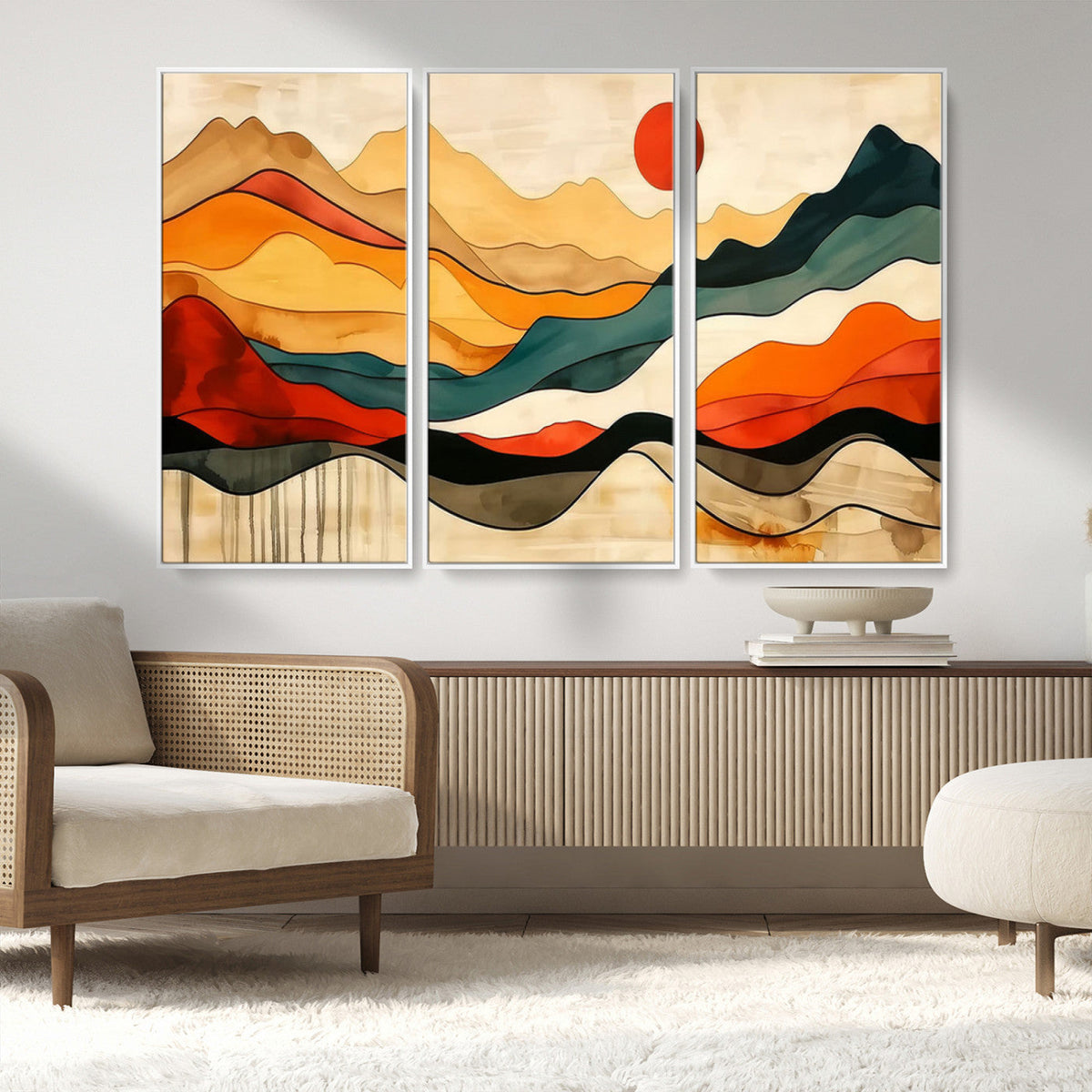Mid Century Wall Art Print - Abstract Woodland Print -