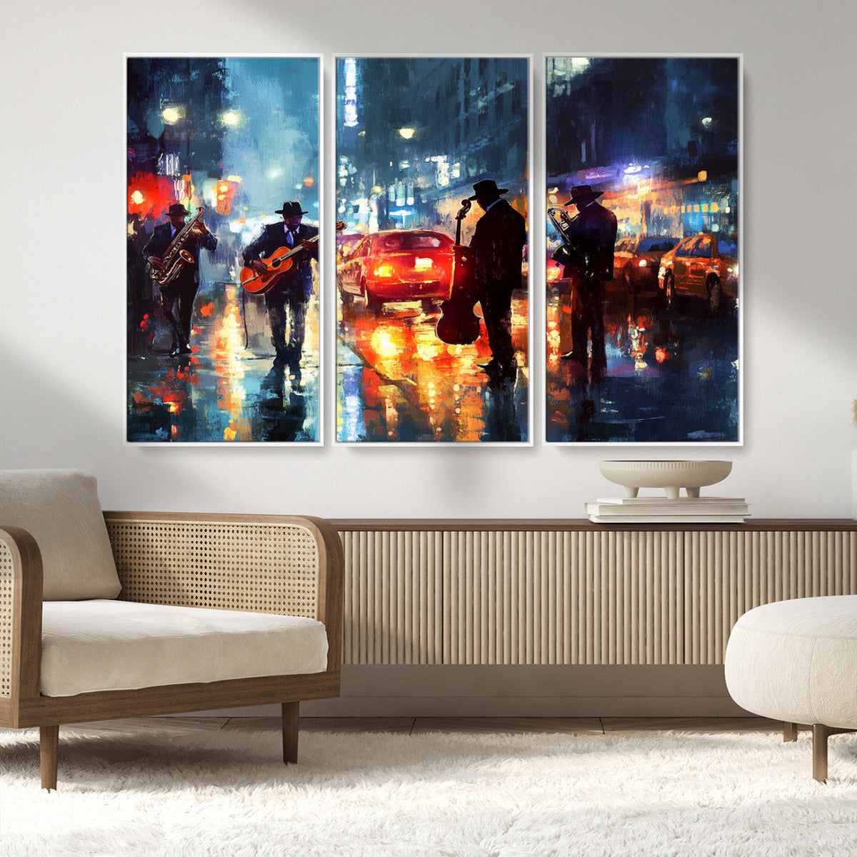 African American Jazz Canvas Wall Art Print – Abstract Music