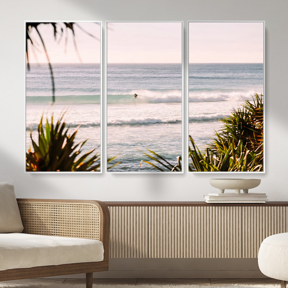 Ocean Surfer Wall Art Canvas Print – Framed Coastal Surf Art