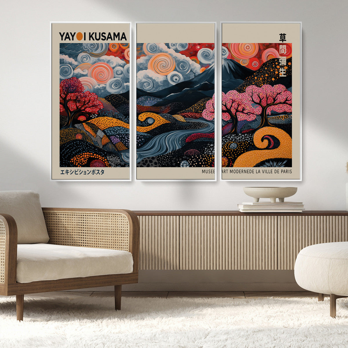Modern Japanese Wall Art Canvas Print – Framed Contemporary