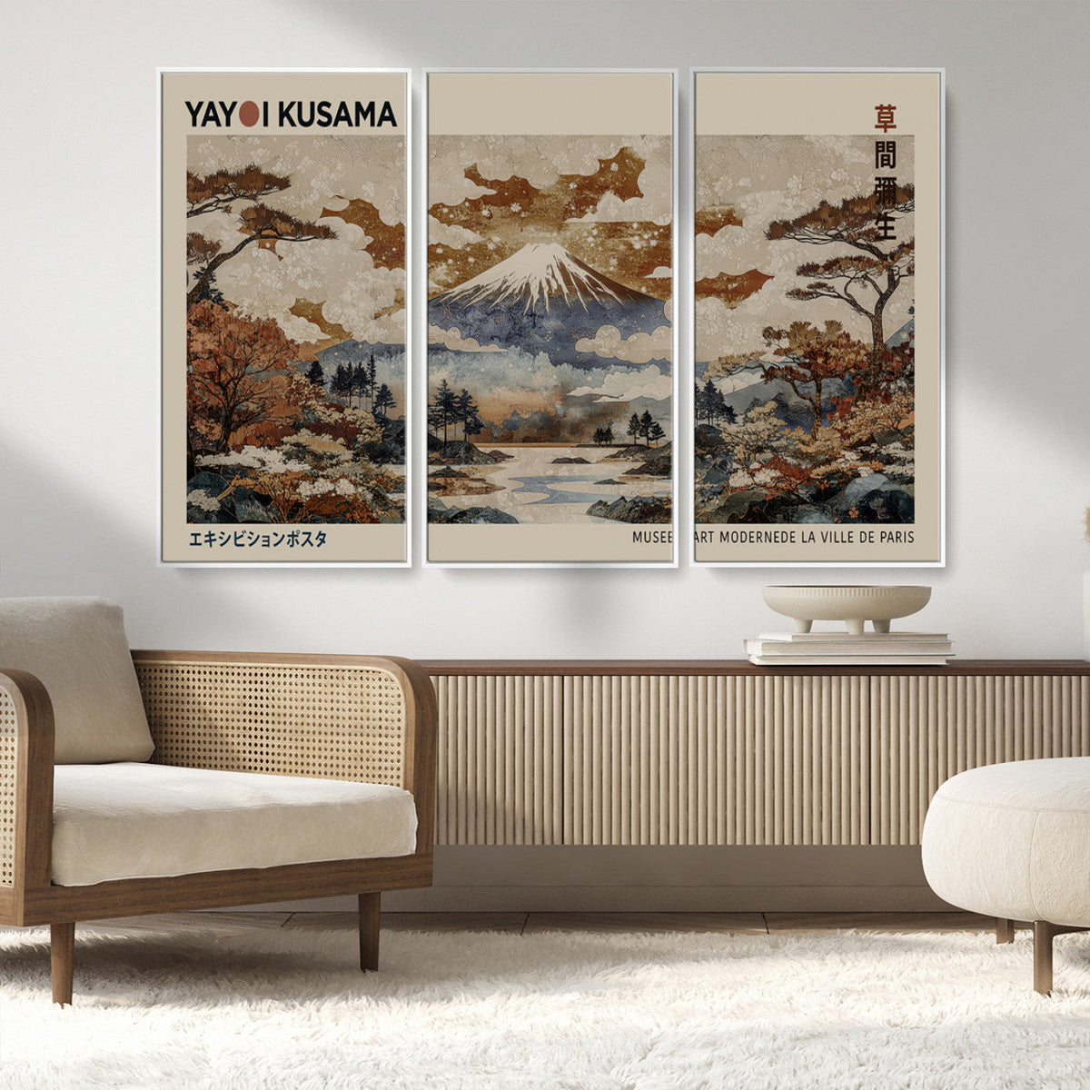 Yayoi Kusama Wall Art Canvas Print – Framed Modern Japanese