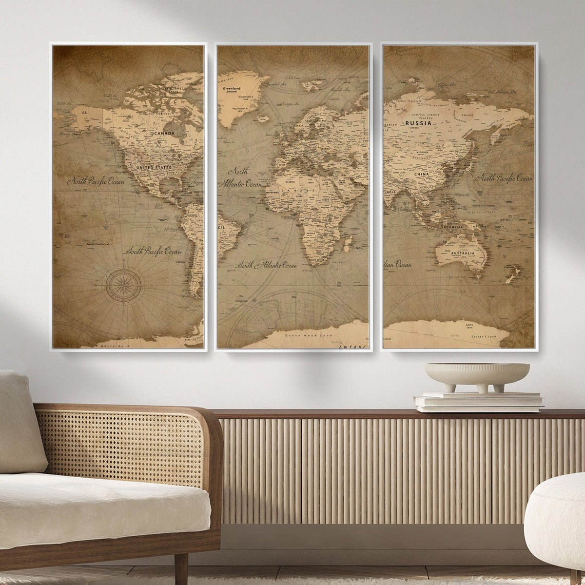 World Map Canvas Print – Framed Travel Map Wall Art for