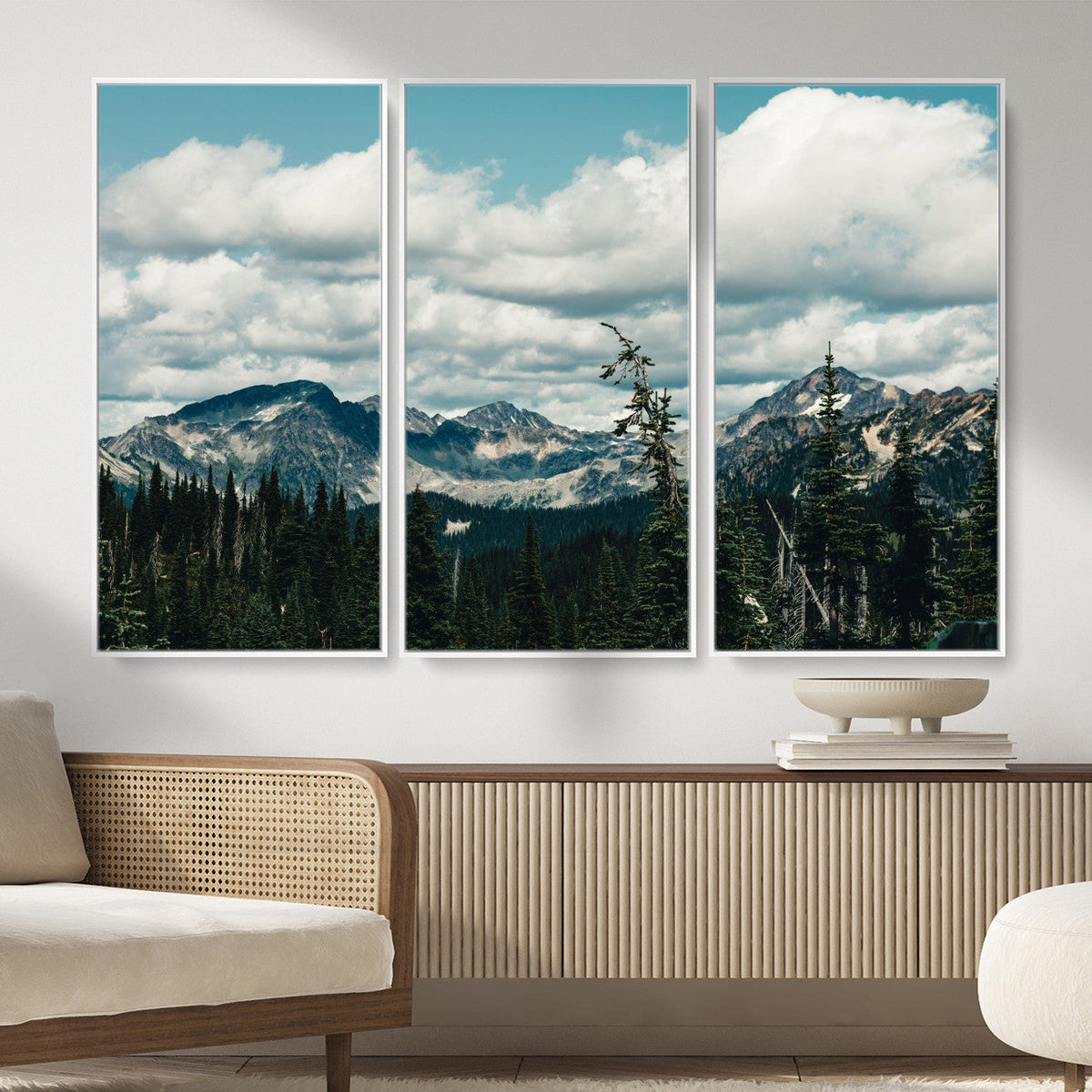 Mountain Forest Wall Art Canvas Print, Alpine Pine Tree