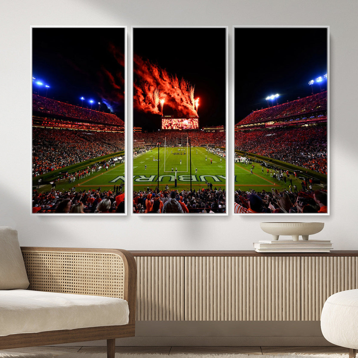 Auburn Stadium Wall Art Canvas Print, College Football Night