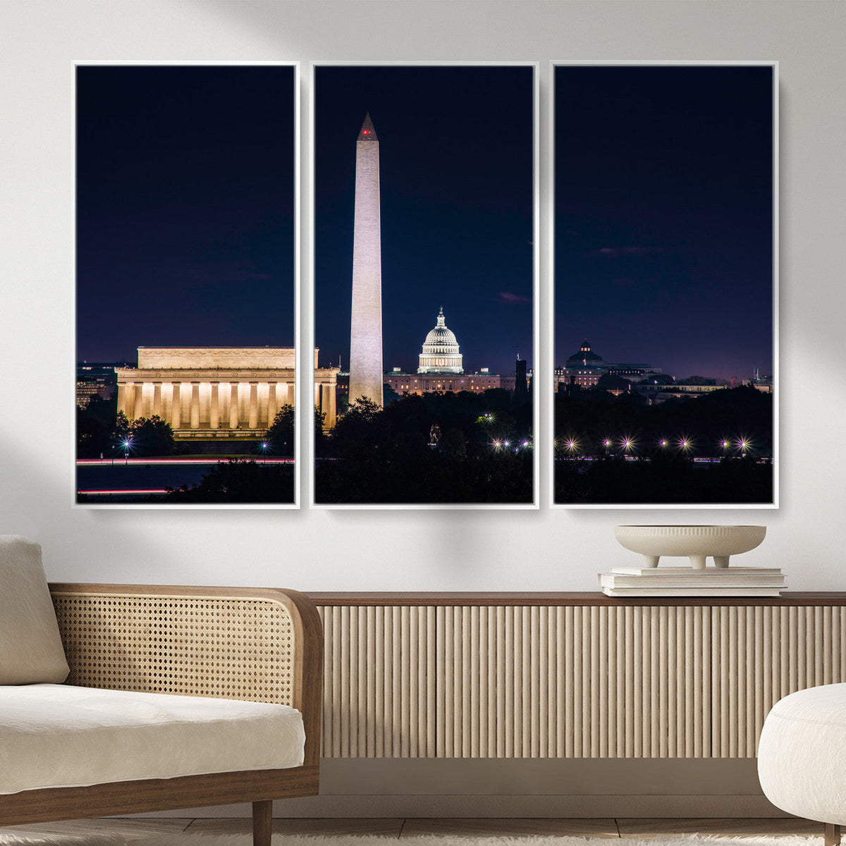 Washington White House Skyline Wall Art Canvas Print –