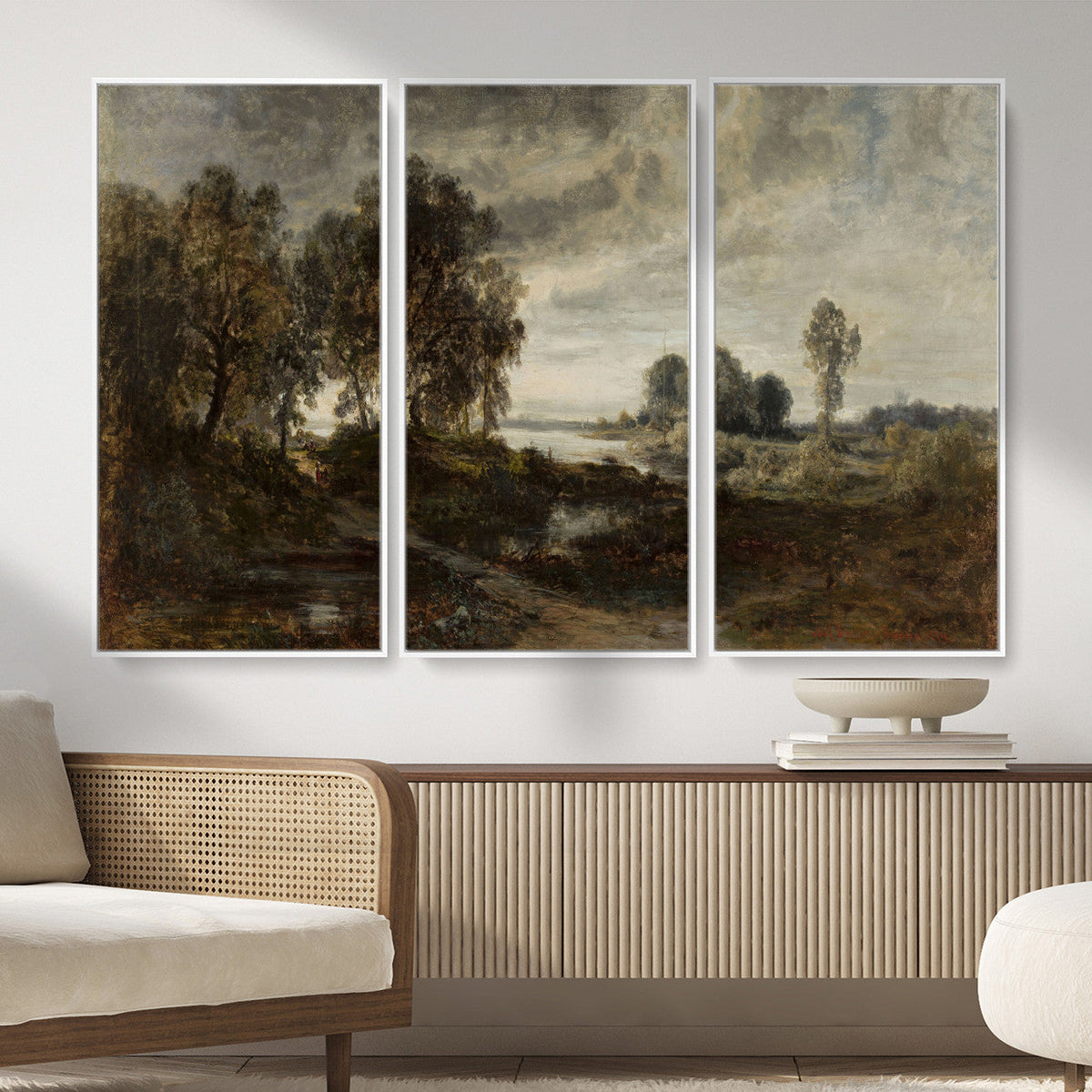 Adolf Dressler Landscape of the Oder River Wall Art Canvas