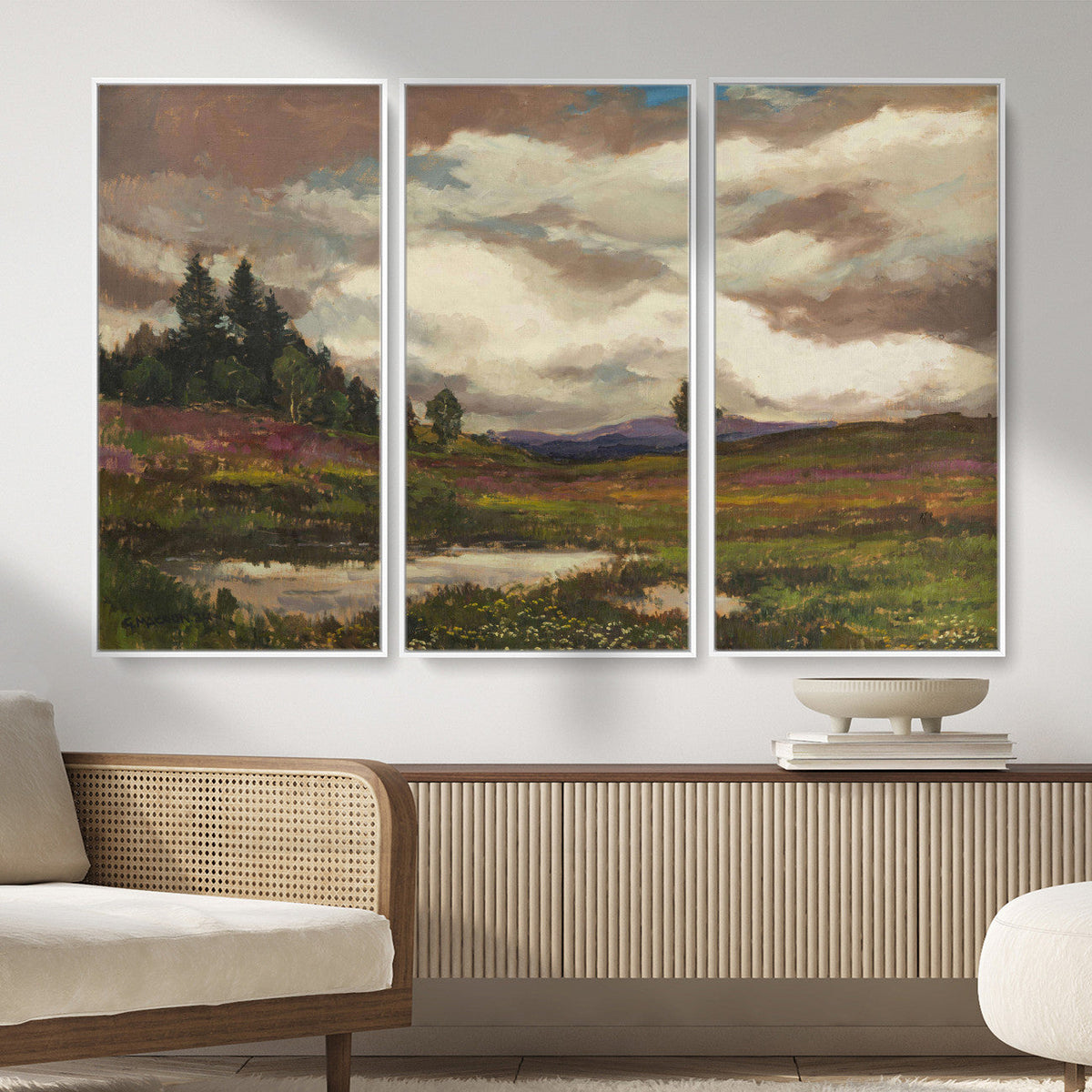 Gustav Macoun Heathland Canvas Print, Czech Landscape Oil