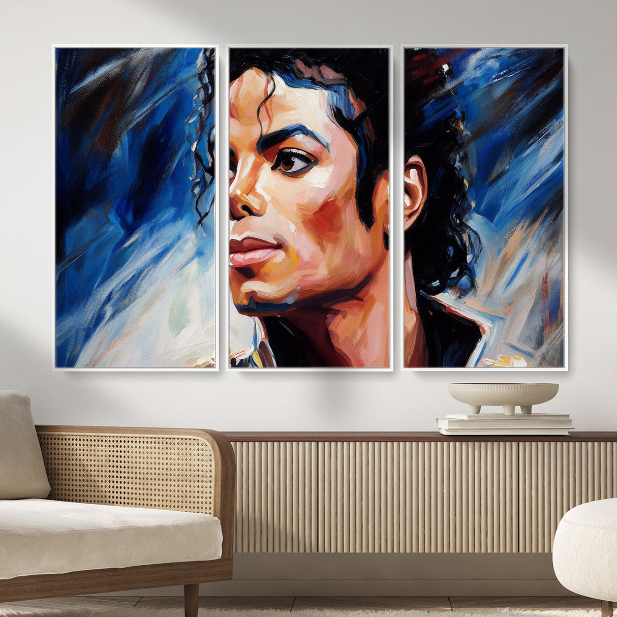 Abstract Michael Jackson Photo Wall Art Canvas Print