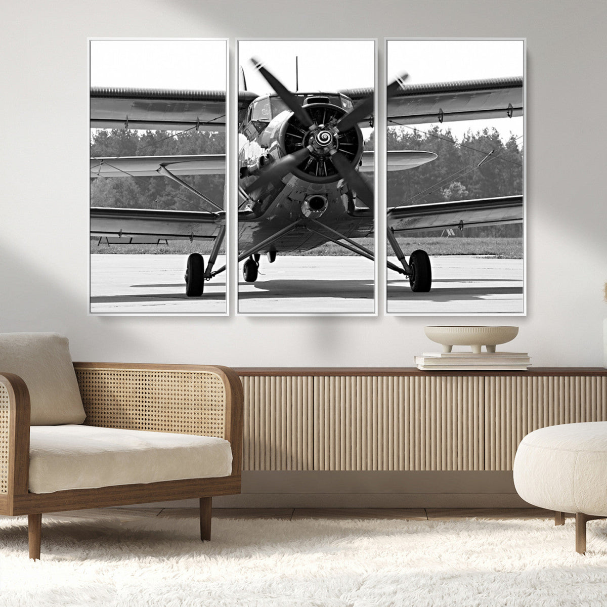 Wall Art Old War Plane Canvas Print