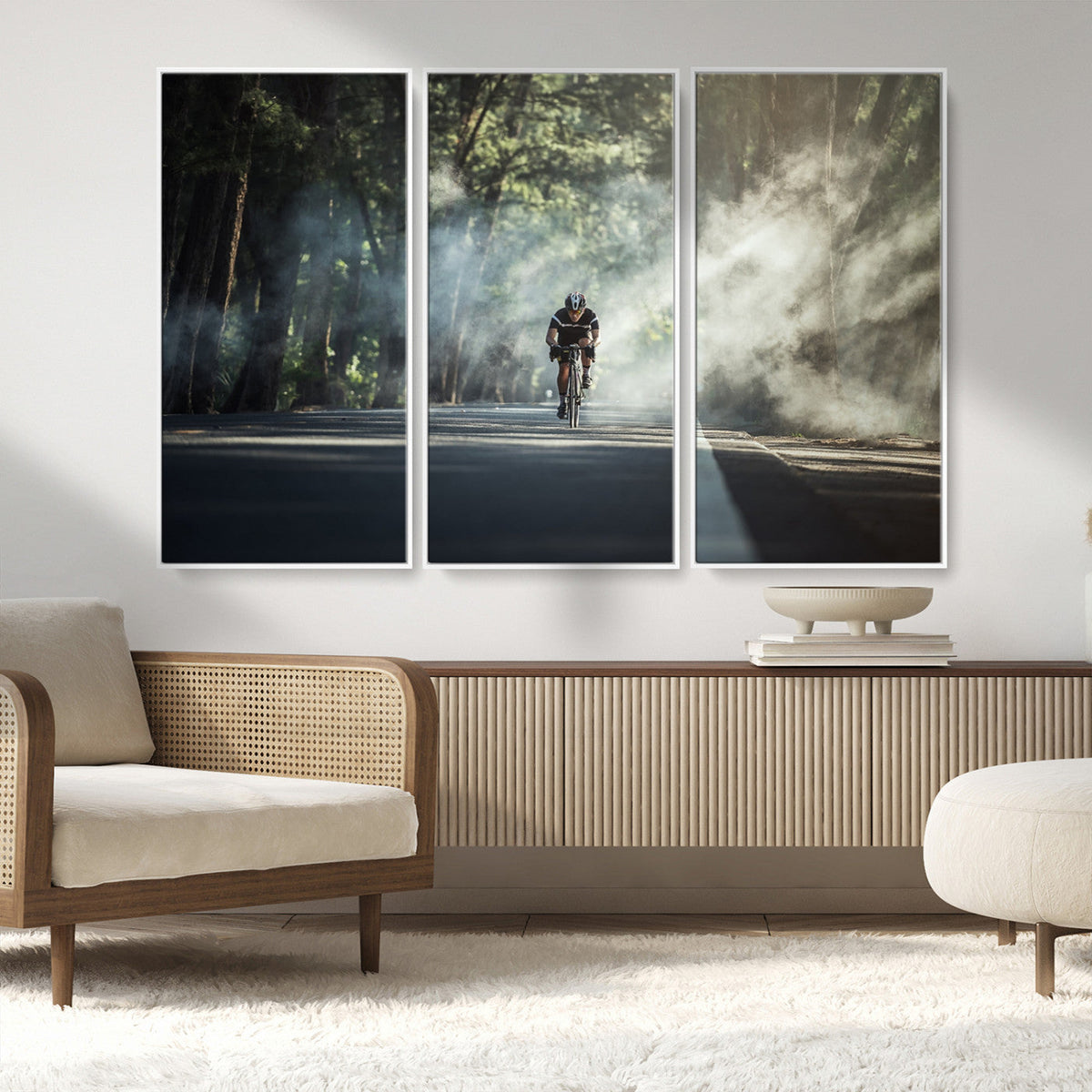Cycling Road Bike in the Morning, Cycling Road Bike Canvas