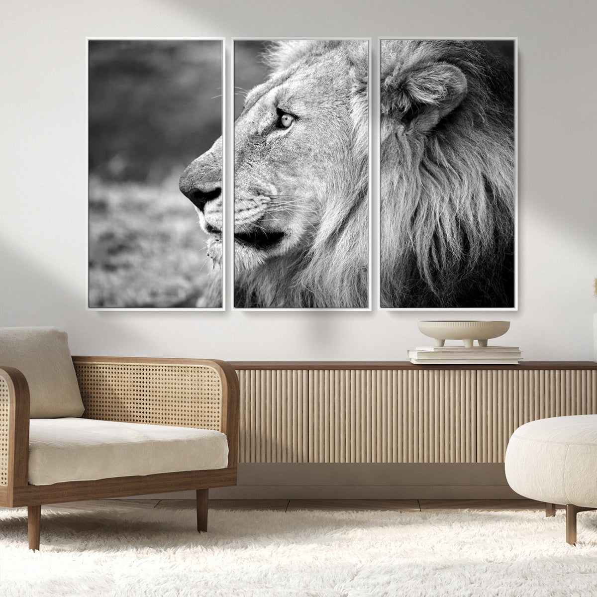 African Lion Wall Art Canvas Print – Majestic Wildlife