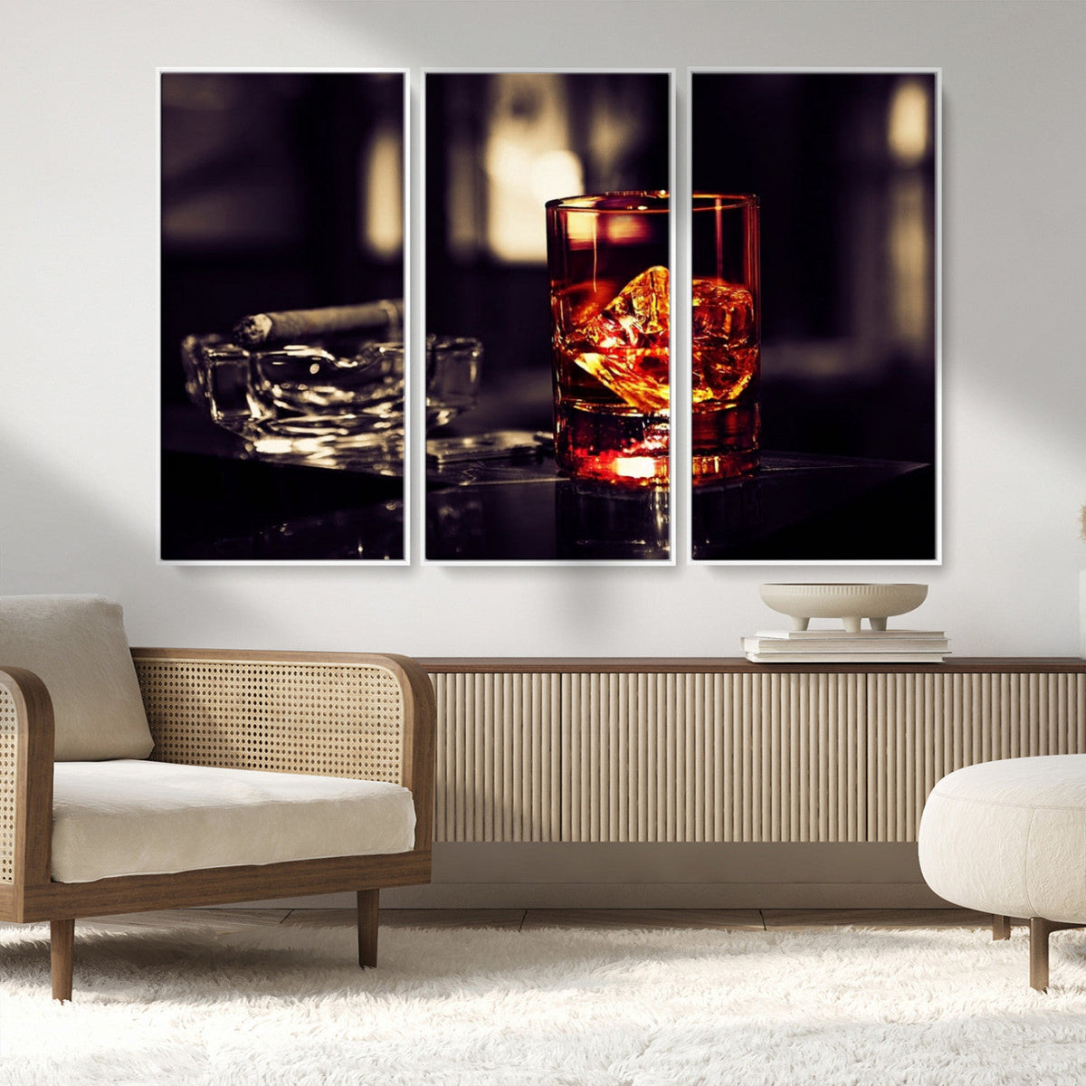 Whiskey and Cigar Canvas – Luxurious Wall Art for Home or