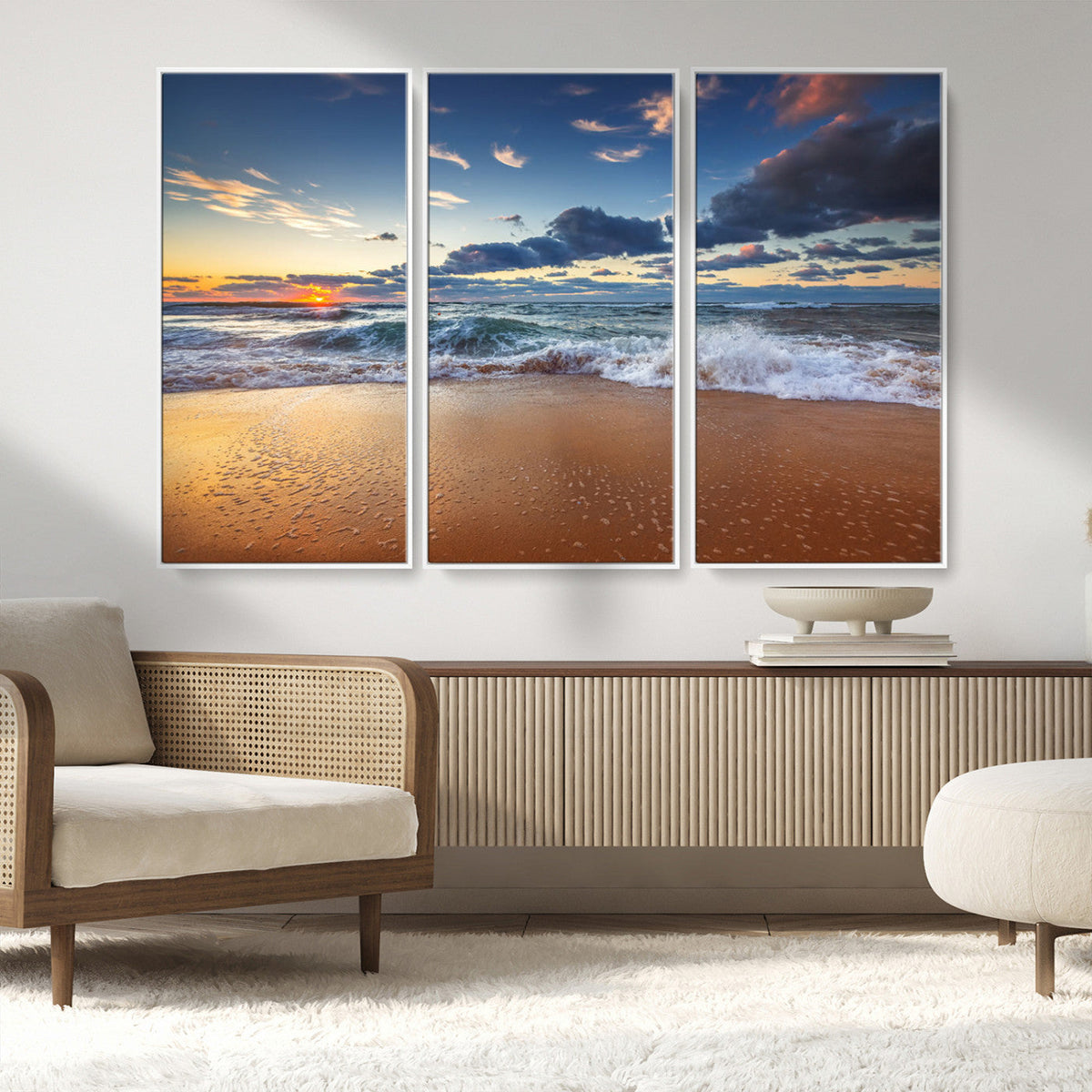 Beach Canvas Wall Art - Coastal Seascape Print for Living