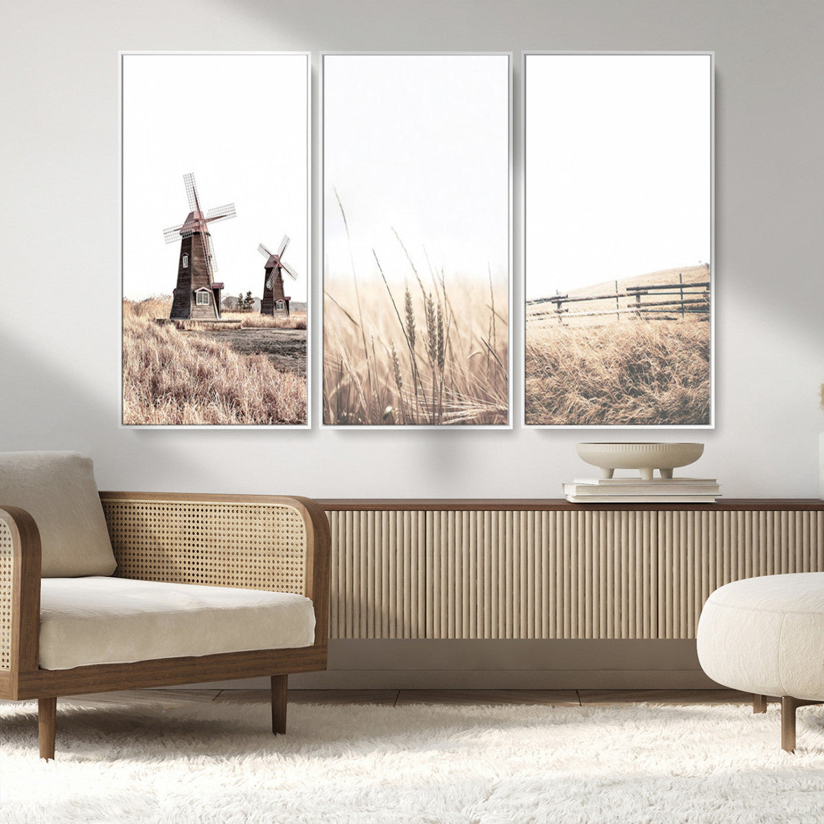 Farm Prints Set, Farmhouse Wall Art Canvas, Country House