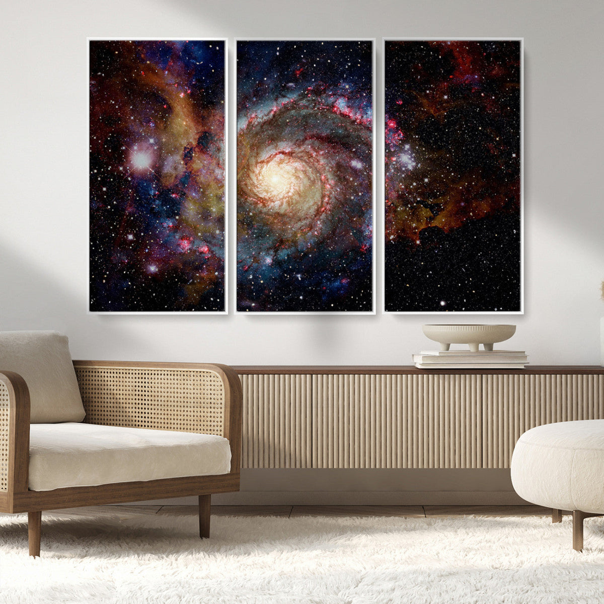 Nebula and Galaxies in Space Wall Art Canvas Print, Spiral