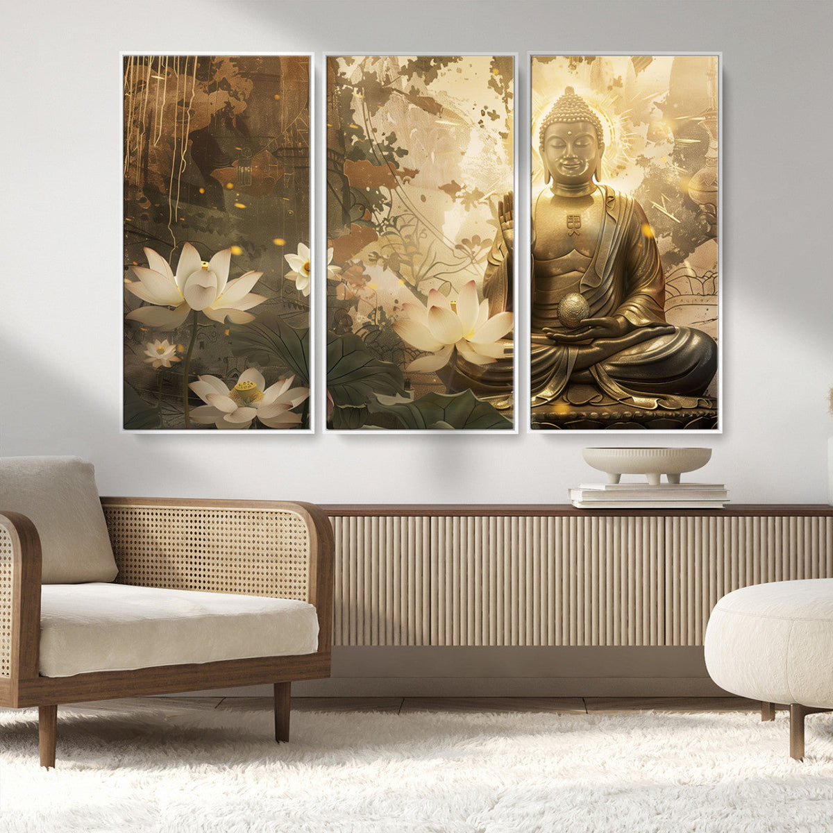 Zen Buddha Wall Art Canvas Print | Peaceful Meditation Decor