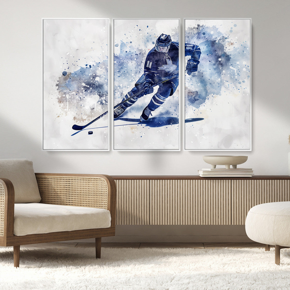Hockey Player Wall Art Canvas Print - Sports-Inspired