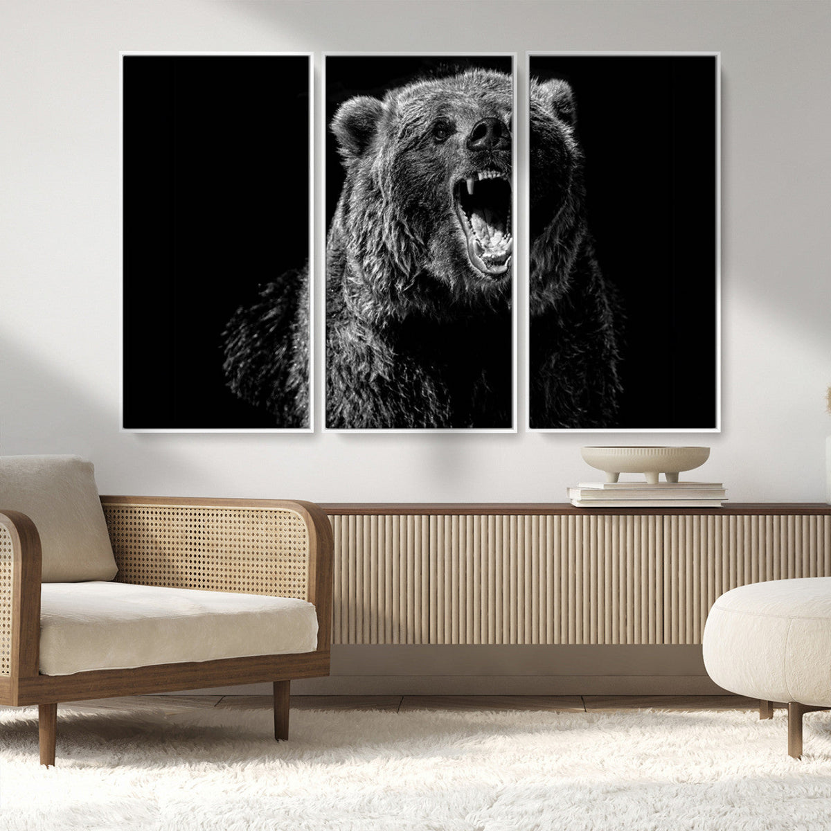 Bear Canvas Print | Wildlife Wall Art for Cabin Decor |