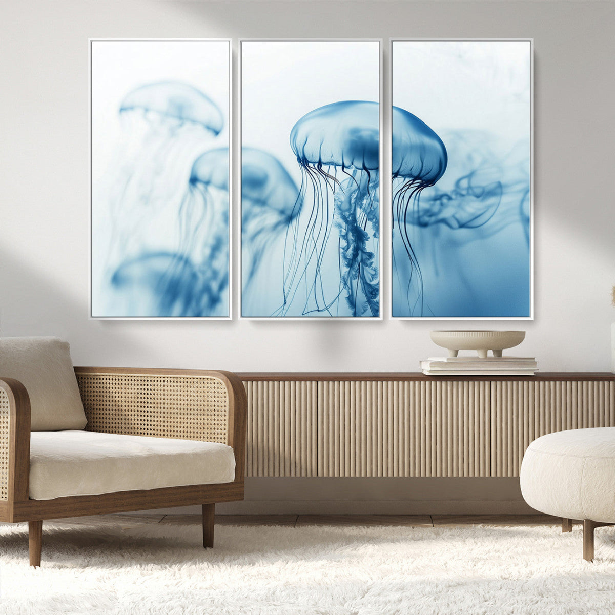 Blue Jellyfish Wall Art Canvas Print