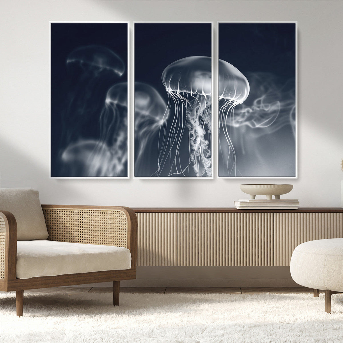 Jellyfish Wall Art Canvas Print, Modern Abstract Jellyfish