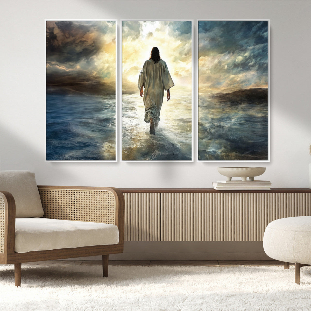 Jesus Walking on Water Wall Art | Canvas Print | Ready to