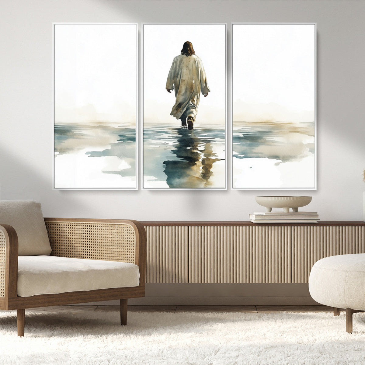 Abstract Jesus Wall Art Canvas Print, Christian Wall Art,