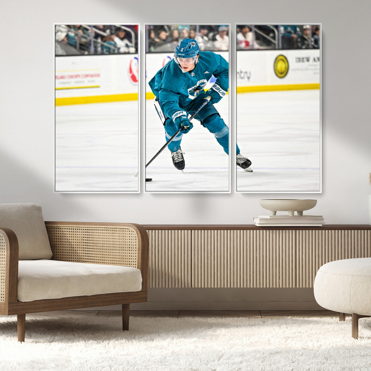 San Jose Sharks Ice Hockey Player Wall Art Canvas Print