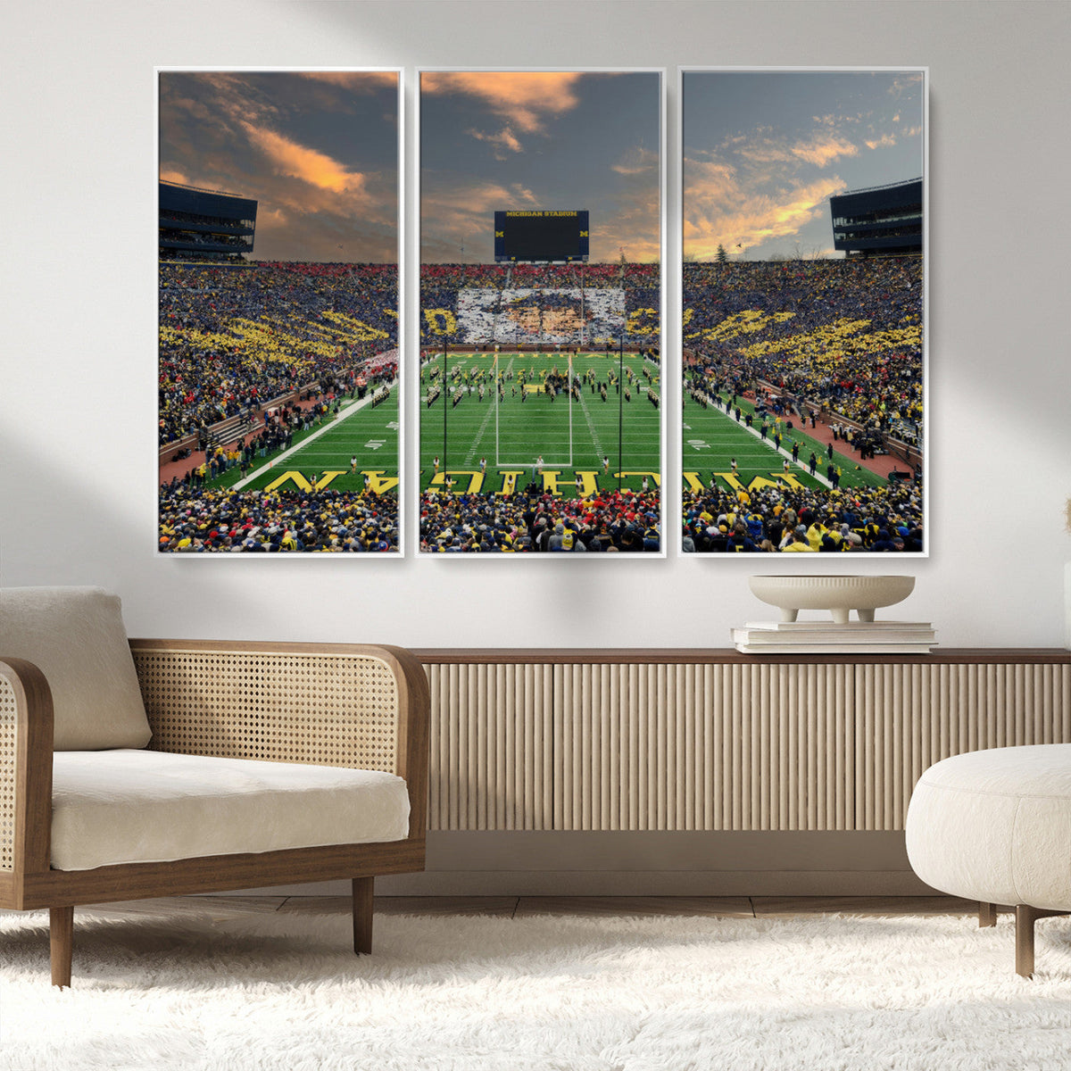 University of Michigan Wolverines Print Canvas, Football