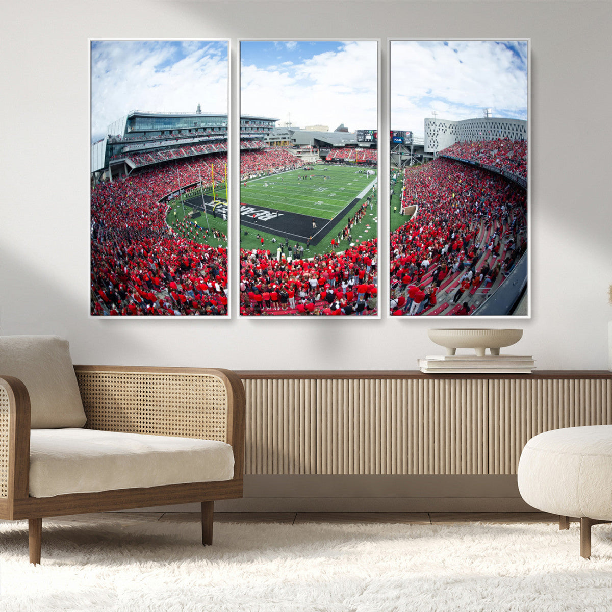 Cincinnati Bearcats Football Team Print - Nippert Stadium Wall Art Canvas Print