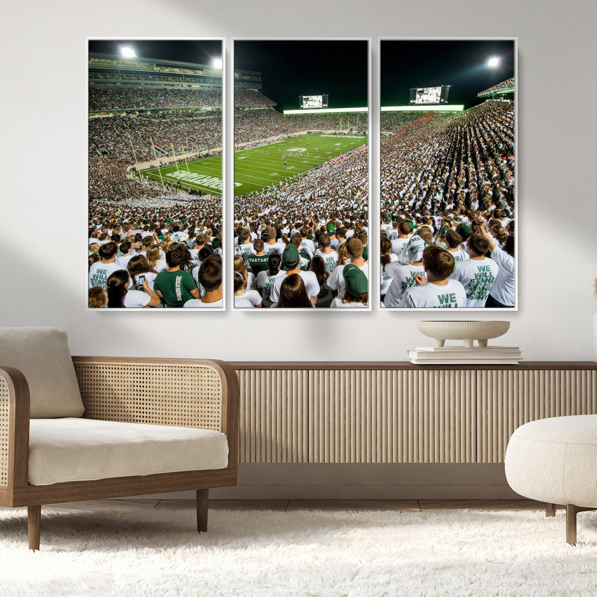 Michigan State Spartans Football Canvas Print - East Lansing