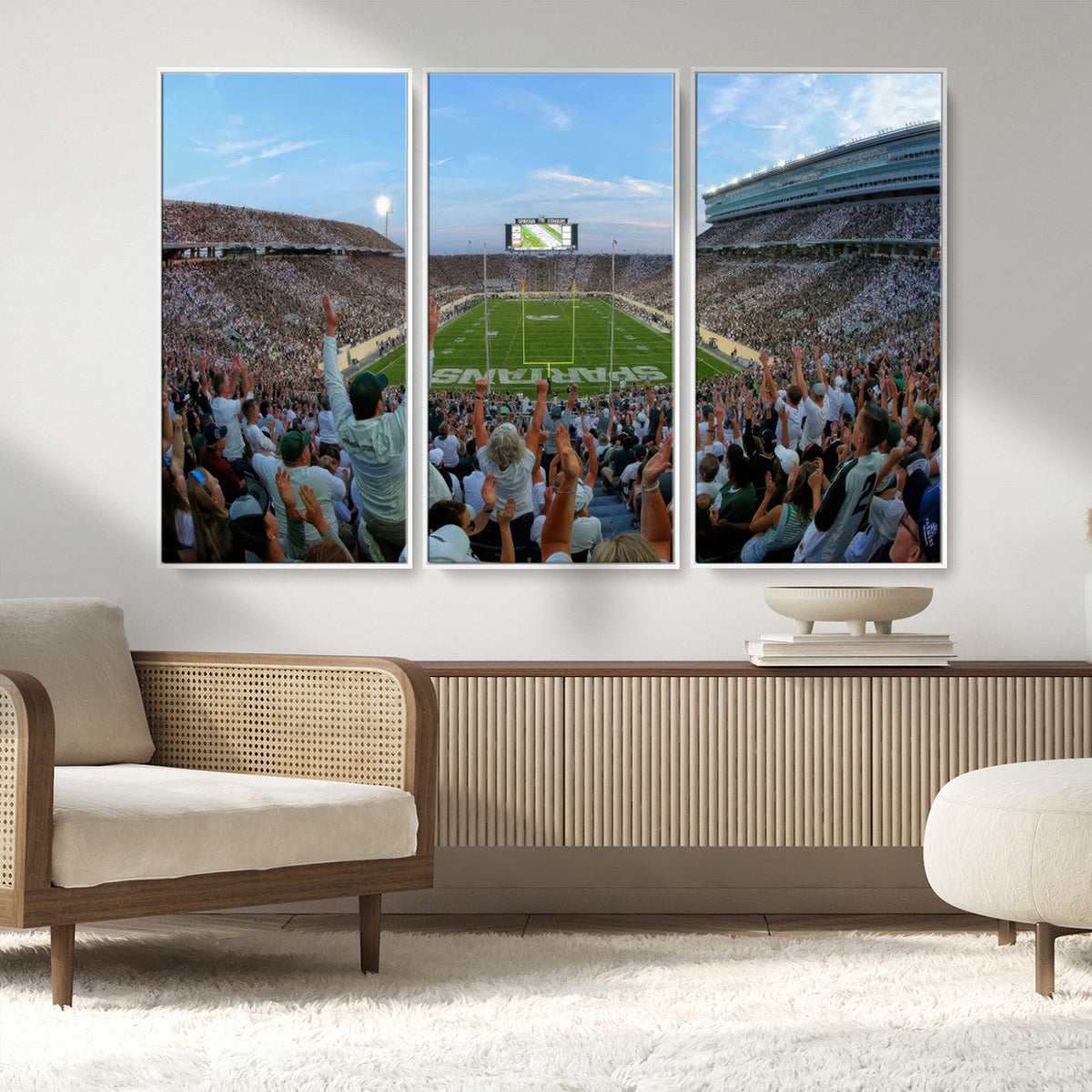 Michigan State Spartans Football Team Art Print - East