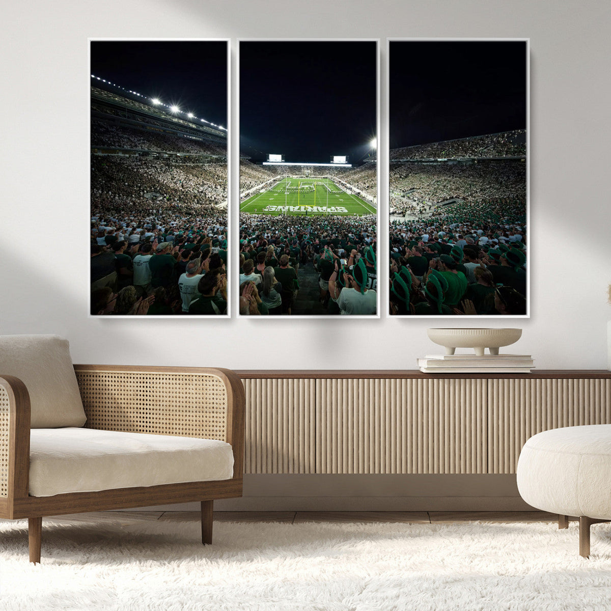 Framed Michigan State Spartans Football Team Print - East