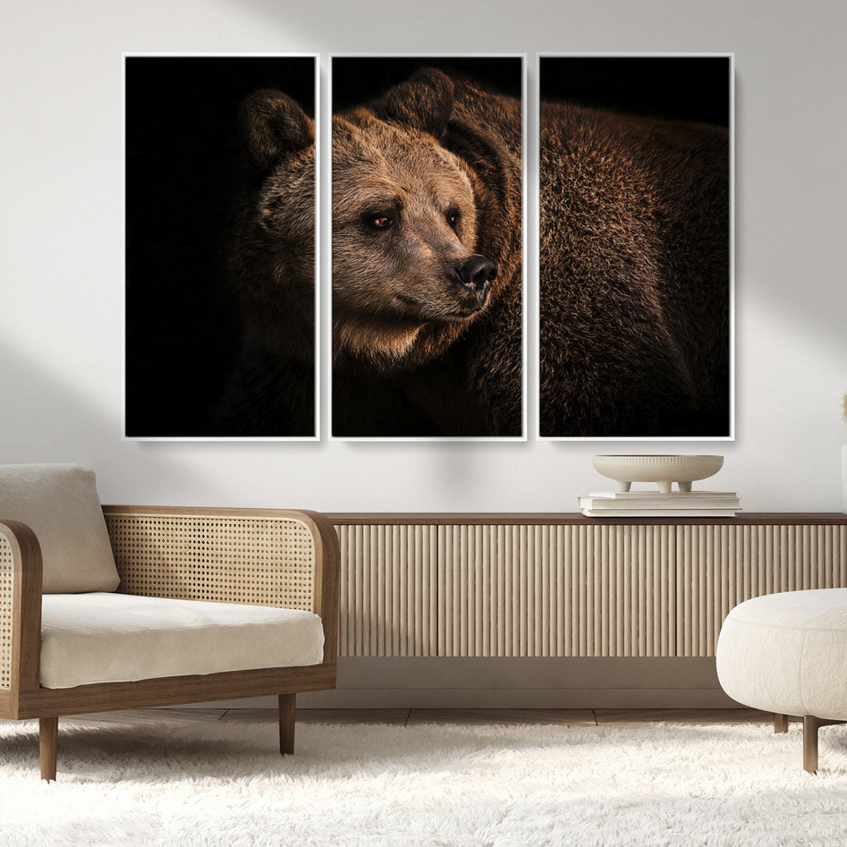 Wild Grizzly 399 Bear Canvas Wall Art Print, Bear Animal