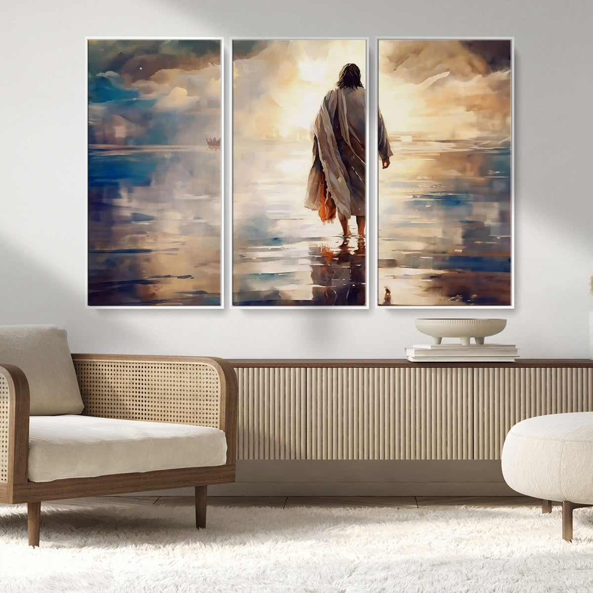 Jesus Walking on Water Wall Art | Ready to Hang Spiritual