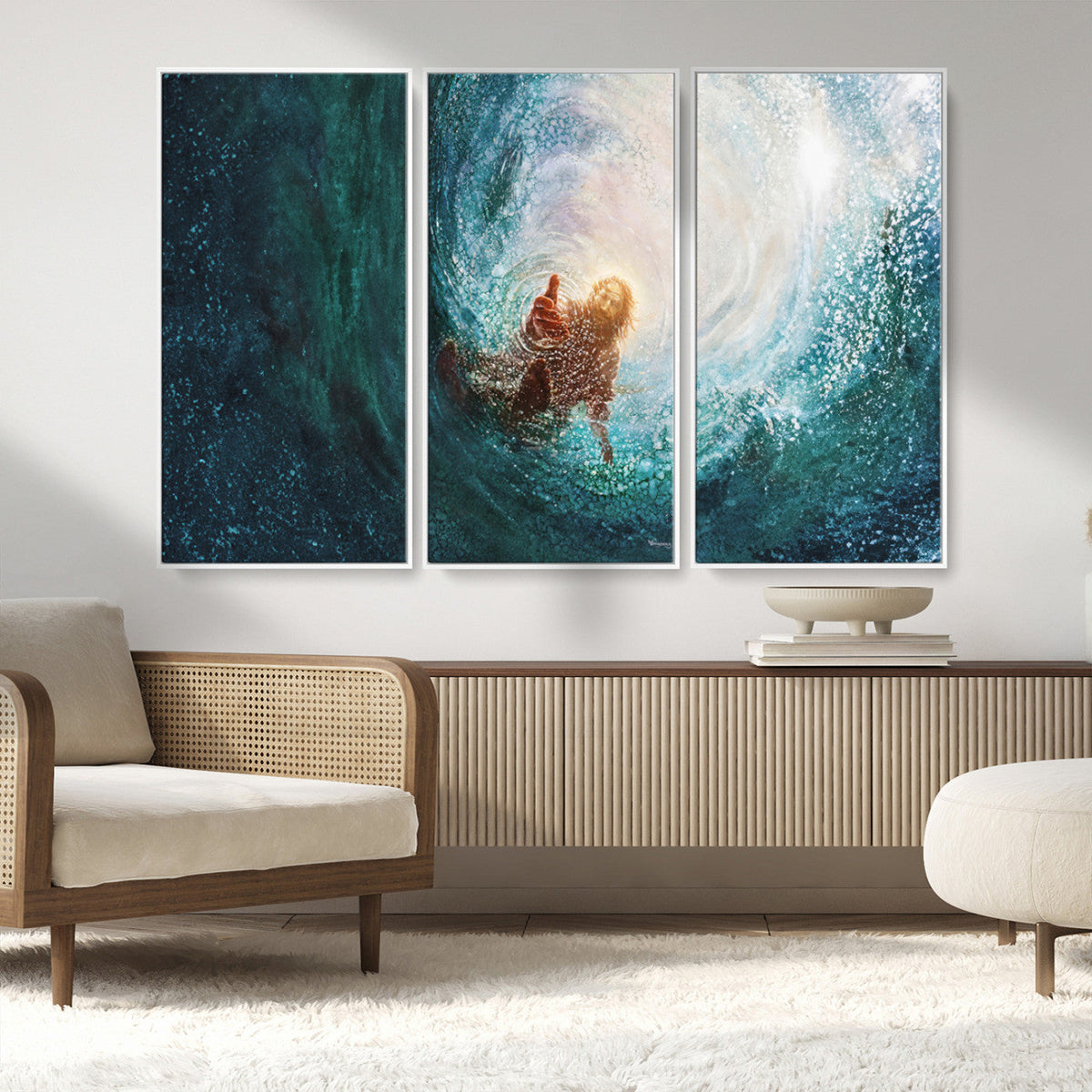 Powerful Jesus Canvas Print - Hand of Salvation,