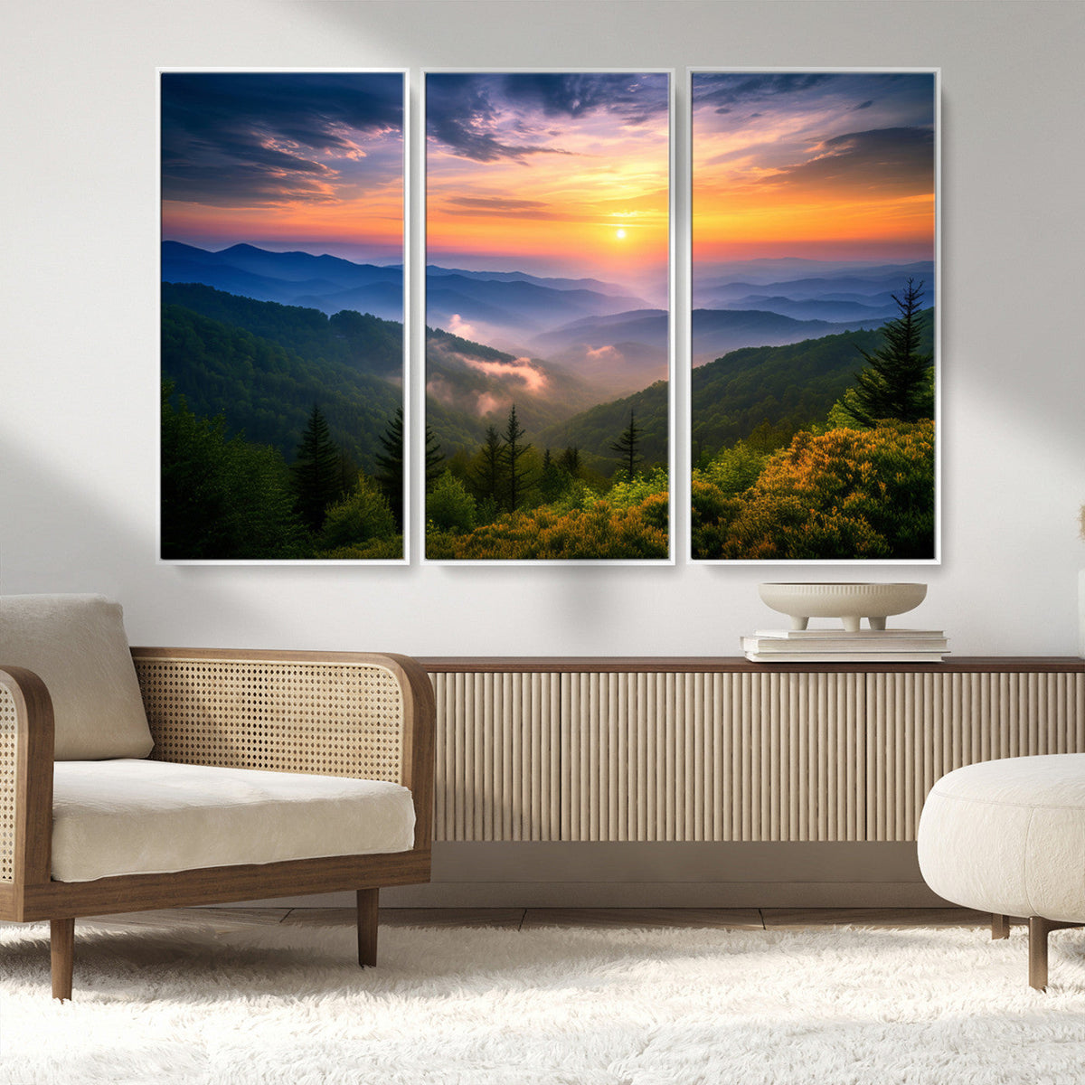 Majestic Mountain Sunrise Print | Landscape Wall Art |