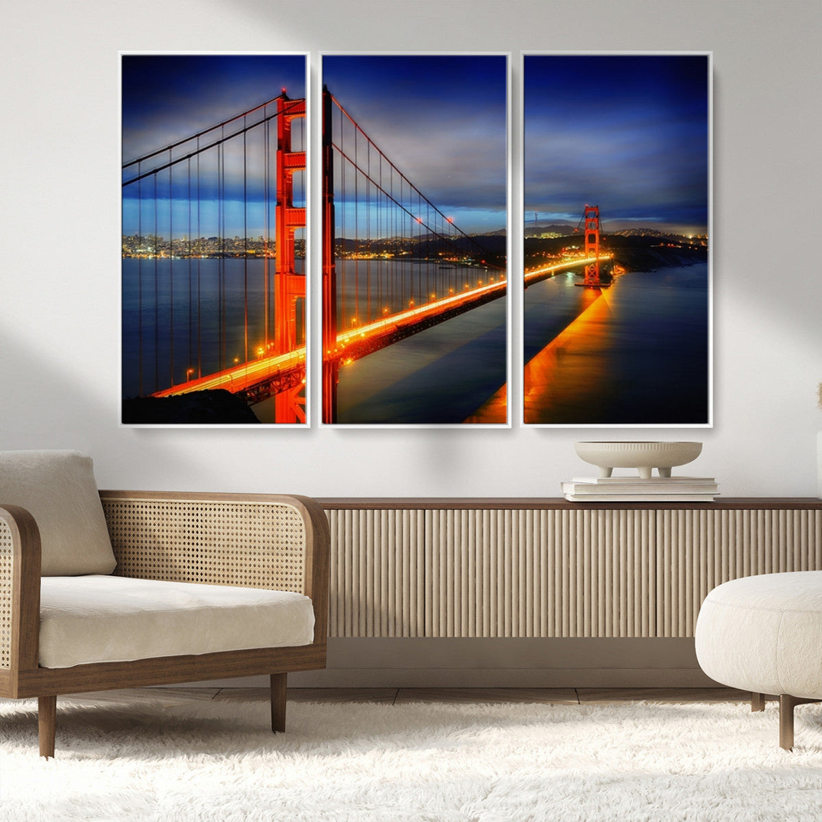 Large Wall Art San Francisco Canvas Print - Wonderful Golden