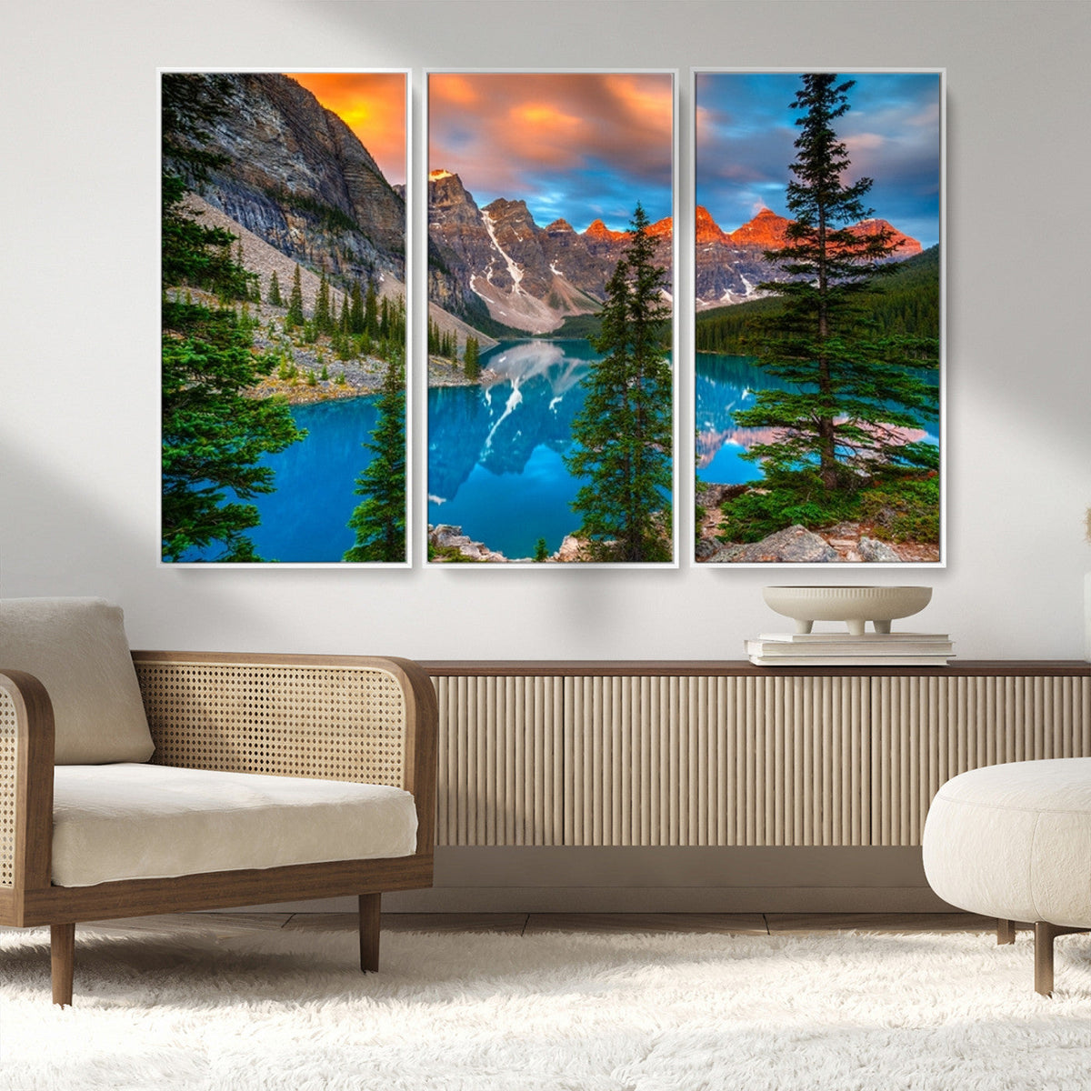 Canadian Rockies Moraine Lake Wall Art Canvas Print, Pine