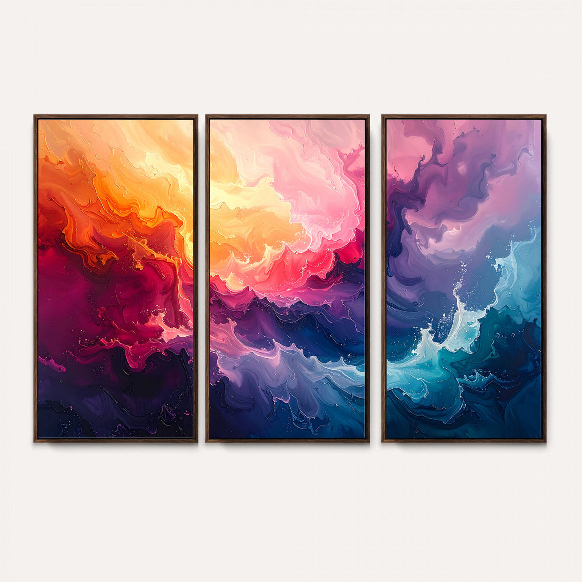Colorful Abstract Canvas Wall Art Print, Vibrant Popup Color Art Print