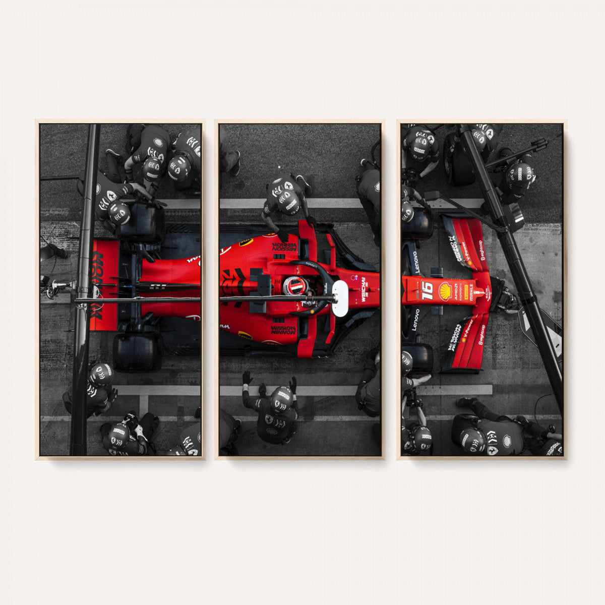 Ferrari Pit Stop Canvas Wall Art – Precision and Speed